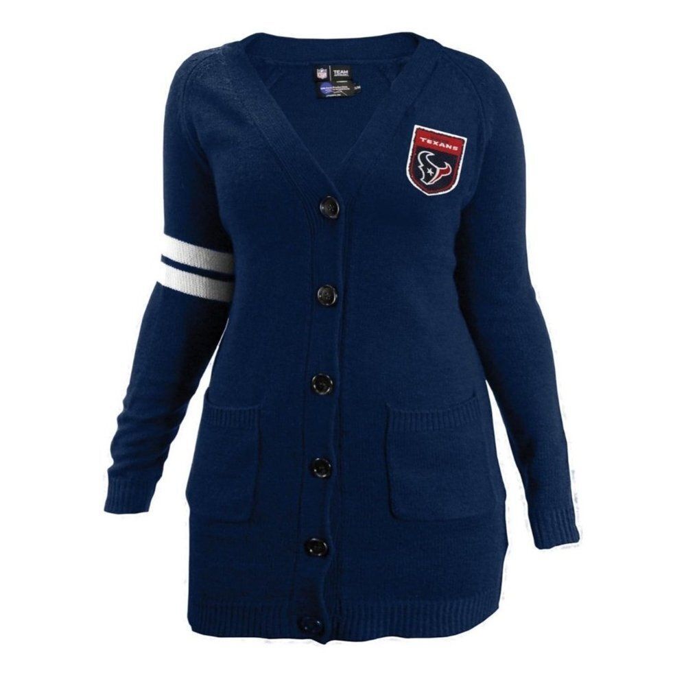 NFL Team Apparel Houston Texans Tunic Length Cardigan NWT Size XL